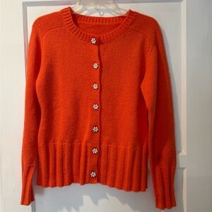 Orange Button-Up Women's Sweater